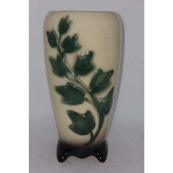 VASE-ROYAL COPLEY-Green Ivy Footed Bottom 7.25" High-Mid Century Modern - Picture 6 of 10